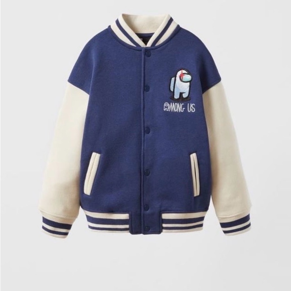 Zara Kids Navy and Cream Among Us Jacket